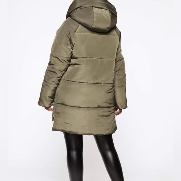 Fashion Nova Olive Puffer Coat - Picture 6 of 13